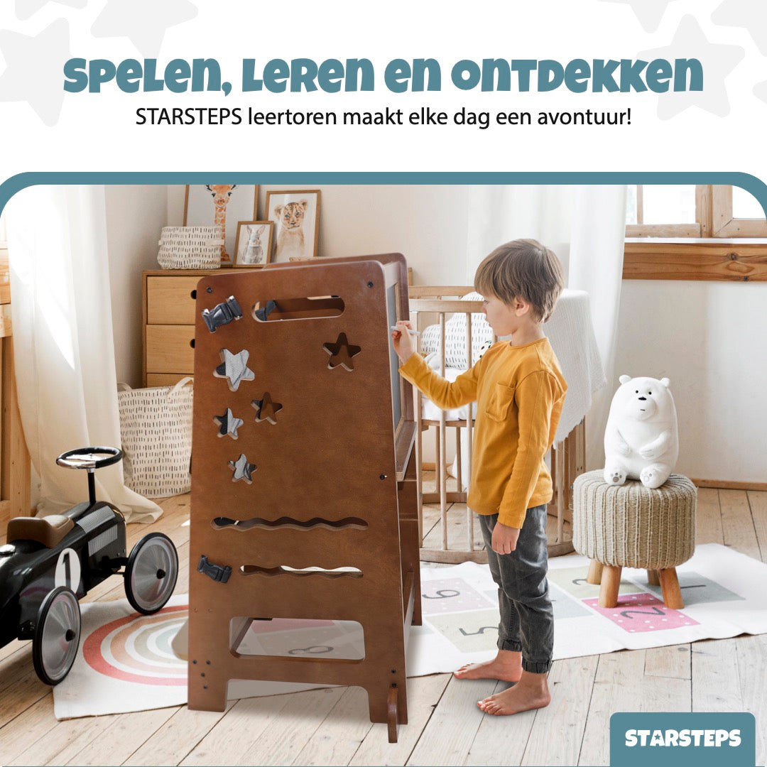 STARSTEPS® Leertoren 3-in-1 – Veilig Spelen & Leren in Stijl