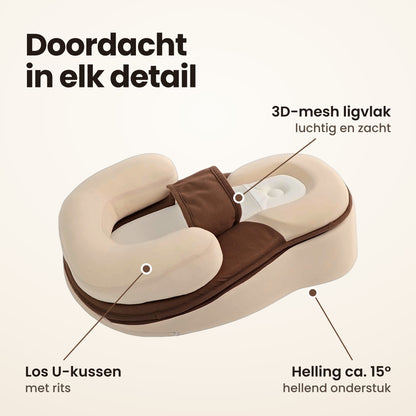 STARSTEPS® babynest crème: los U-kussen, 3D-mesh ligvlak en helling van ca. 15°