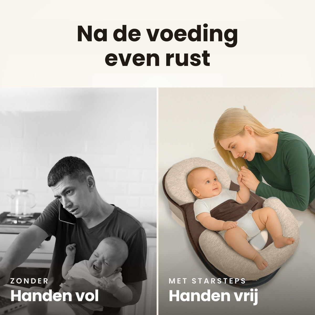 STARSTEPS® babynest crème: na de voeding even rust, je handen vrij