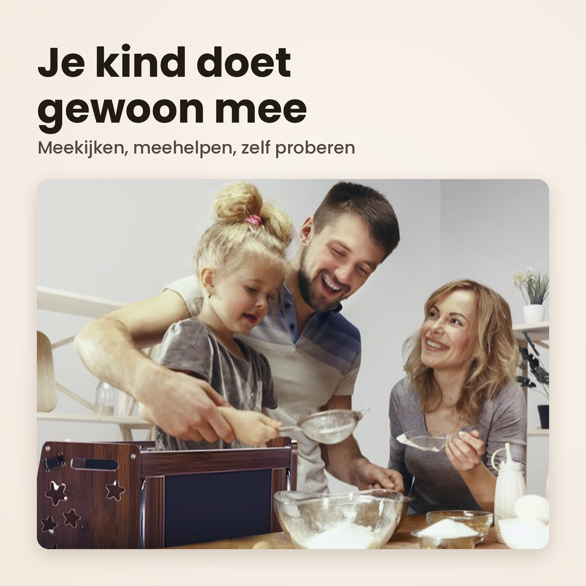 Je kind doet gewoon mee: kind helpt mee bakken op de STARSTEPS® leertoren