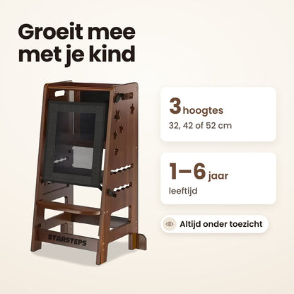 Groeit mee met je kind: 3 stahoogtes (32, 42 en 52 cm), van 1 tot 6 jaar